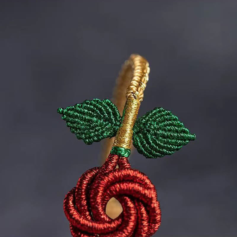 KarmaRipple's Rose Flower Rope Eight Thread Peace Weave Fortune Handmade Bracelet p11