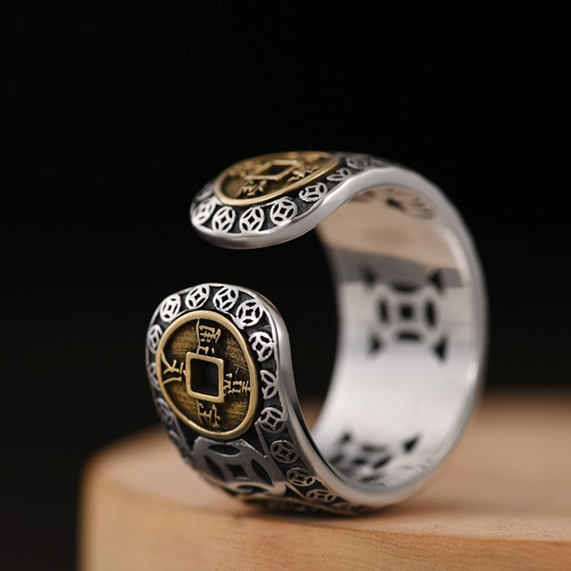 KarmaRipple's Five-Emperor Coins Balance Adjustable Ring p5