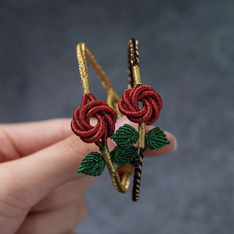 KarmaRipple's Rose Flower Rope Eight Thread Peace Weave Fortune Handmade Bracelet p15