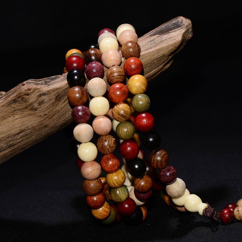 KarmaRipple's 108 Beadwork Wenge Wood Mala Blessing Meditation Bracelet p5