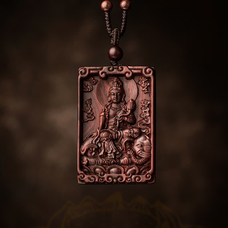 KarmaRipple's Chinese Zodiac Natal Buddha Small Leaf Red Sandalwood Protection Pendant Necklace p16