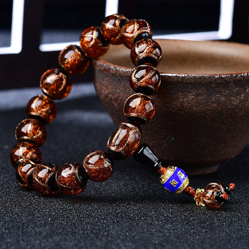 KarmaRipple's Tibetan Dragon Vein Agate Balancing Bracelet p9