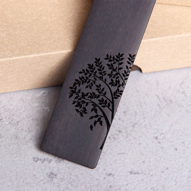 KarmaRipple's Sun Tree Ebony Wood Small Leaf Red Sandalwood Bookmarks With Gift Box p6