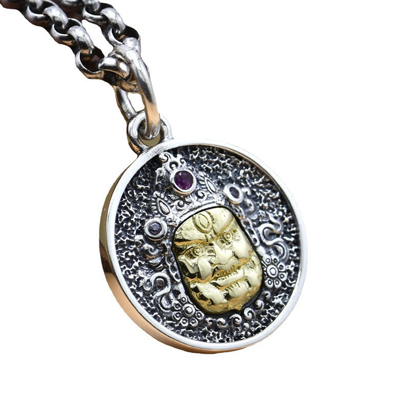 KarmaRipple's 925 Sterling Silver Zakiram Goddess of Wealth Dorje Vajra Spiritual Pendant Necklace p7