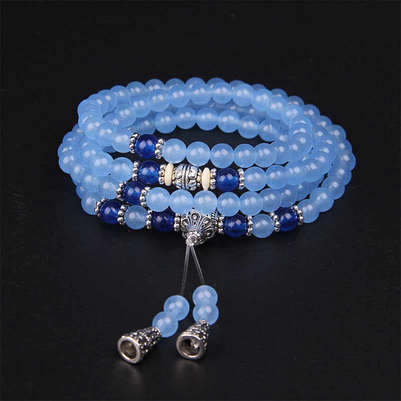 KarmaRipple's 108 Beadwork Blue Gemstone Balancing Bracelet Mala p1