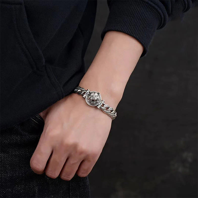 KarmaRipple's Tiger Tang Dynasty Flower Design Engraved Fortune Energy Bracelet p9