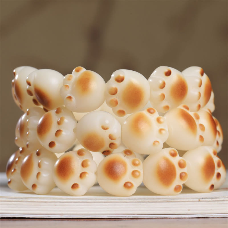 KarmaRipple's Cute Cat Paw Claw Bodhi Seed Peace Bracelet p5