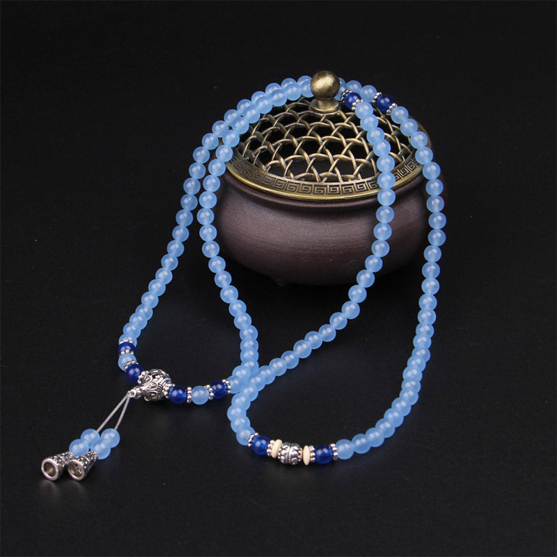 KarmaRipple's 108 Beadwork Blue Gemstone Balancing Bracelet Mala p3