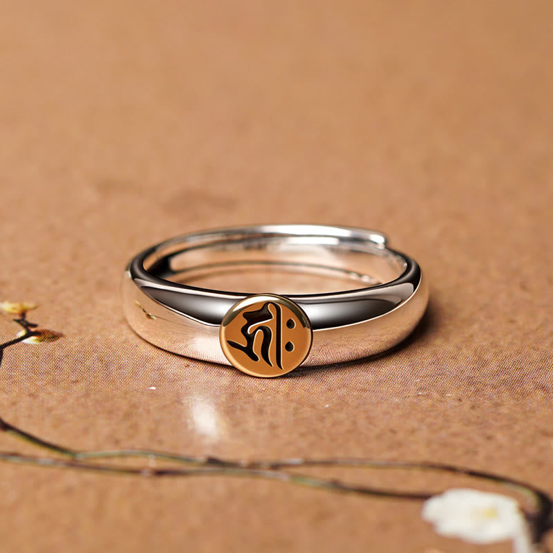 KarmaRipple's Tibetan Om Mani Padme Hum Carved Chinese Zodiac Natal Buddha Peace Ring p35