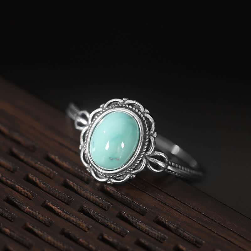 KarmaRipple's 925 Sterling Silver Tibetan Turquoise Red Agate Protection Ring p5