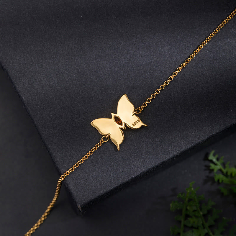 KarmaRipple's 925 Sterling Silver Butterfly Zircon Love Chain Bracelet p5