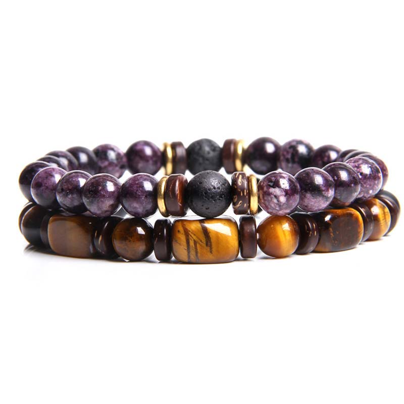 KarmaRipple's 2PCS Balancing Gemstone Emperor Stone Tiger Eye Bead Bracelet p7