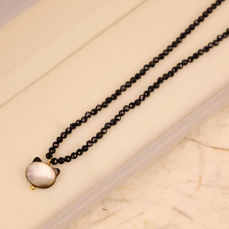 KarmaRipple's Black Spinel Cute Cat Motivate Choker Pendant p14