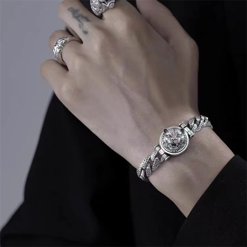 KarmaRipple's Tiger Tang Dynasty Flower Design Engraved Fortune Energy Bracelet p7