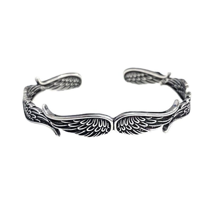KarmaRipple's Angel Wings Feather Pattern Carved Fortune Cuff Bracelet Bangle p12