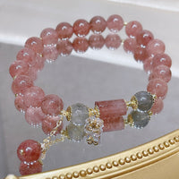 KarmaRipple's Authentic Strawberry Quartz Moonstone Love Bracelet