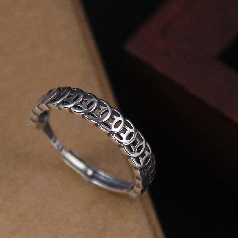 KarmaRipple's Vintage Bronze Coin Design Fortune Adjustable Ring p3