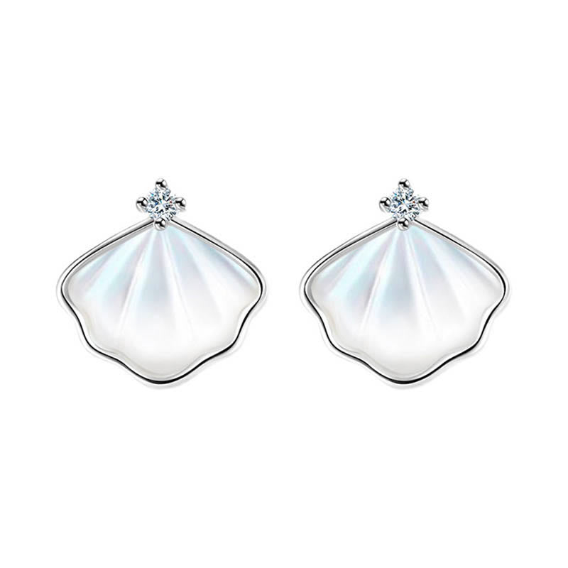 KarmaRipple's 925 Sterling Silver Tridacna Stone Shell Blessing Pendant Necklace Bracelet Earrings Jewelry Set p23