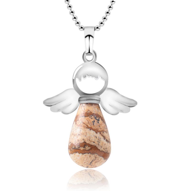 KarmaRipple's Little Angel Wings Authentic Gemstone Fortune Pendant Necklace p6