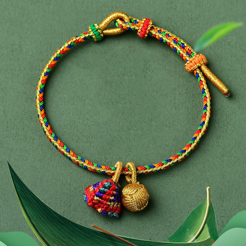 KarmaRipple's Colorful Rope Fortune Handmade Zongzi Golden Ball Talisman Bracelet p16