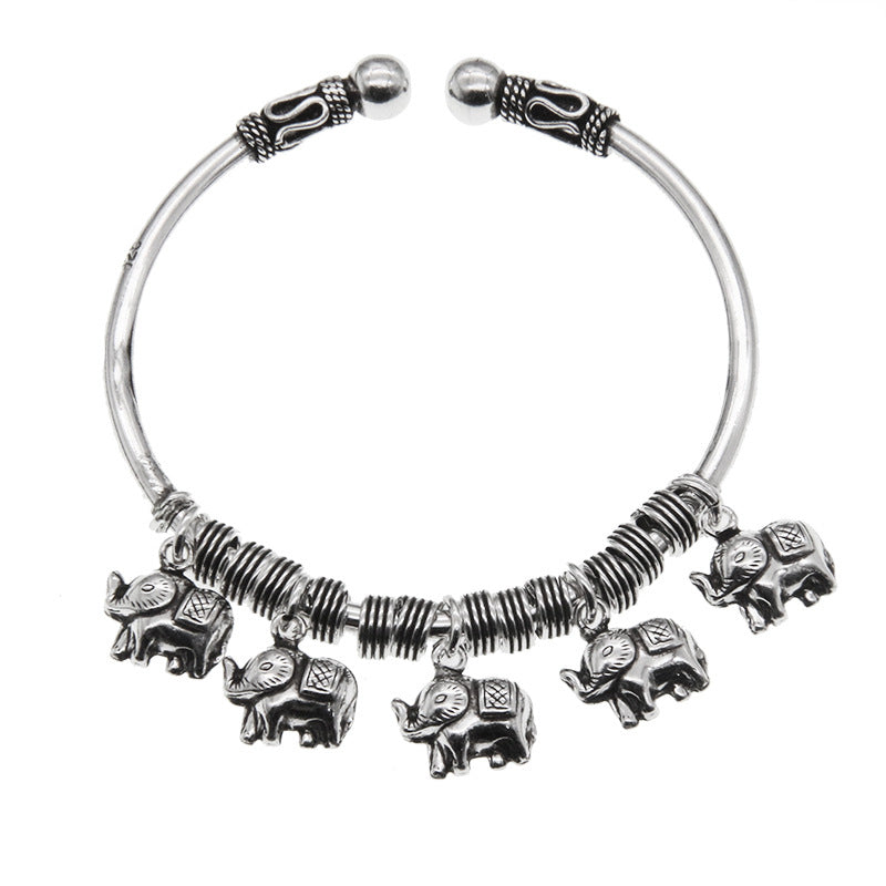 KarmaRipple's 925 Sterling Silver Elephant Strength Bracelet Bangle p11