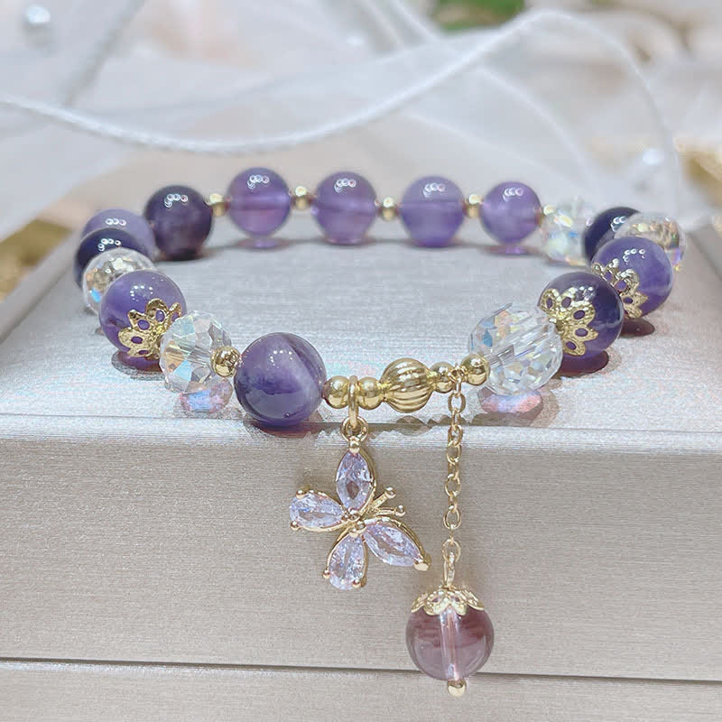 KarmaRipple's Authentic Amethyst Gemstone Spiritual Butterfly Talisman Bracelet p11