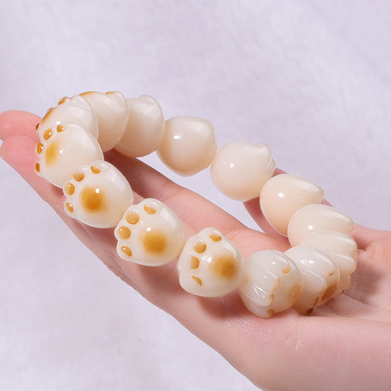 KarmaRipple's Cute Cat Paw Claw Bodhi Seed Peace Bracelet p17