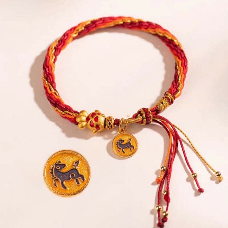 KarmaRipple's Chinese Zodiac Handmade Koi Fish String Protection Reincarnation Weave Braid Bracelet p34