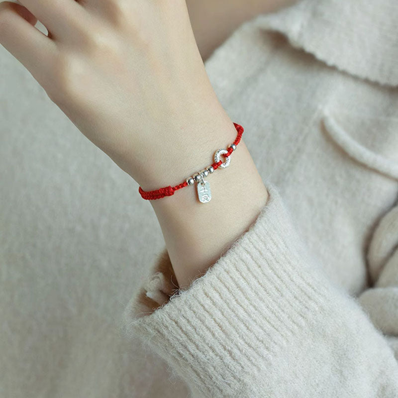 KarmaRipple's 925 Sterling Silver Auspicious Clouds Peace Buckle Safe And Sound Bracelet Anklet p16