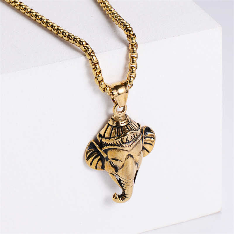 KarmaRipple's Ganesh Ganpati Elephant Titanium Steel Protection Necklace Pendant p12