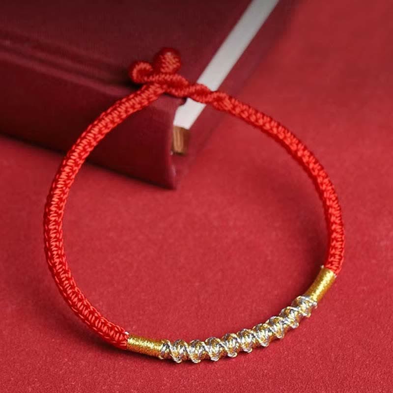 KarmaRipple's 925 Sterling Silver Fortune Strength Red String Protection Braid Bracelet p12