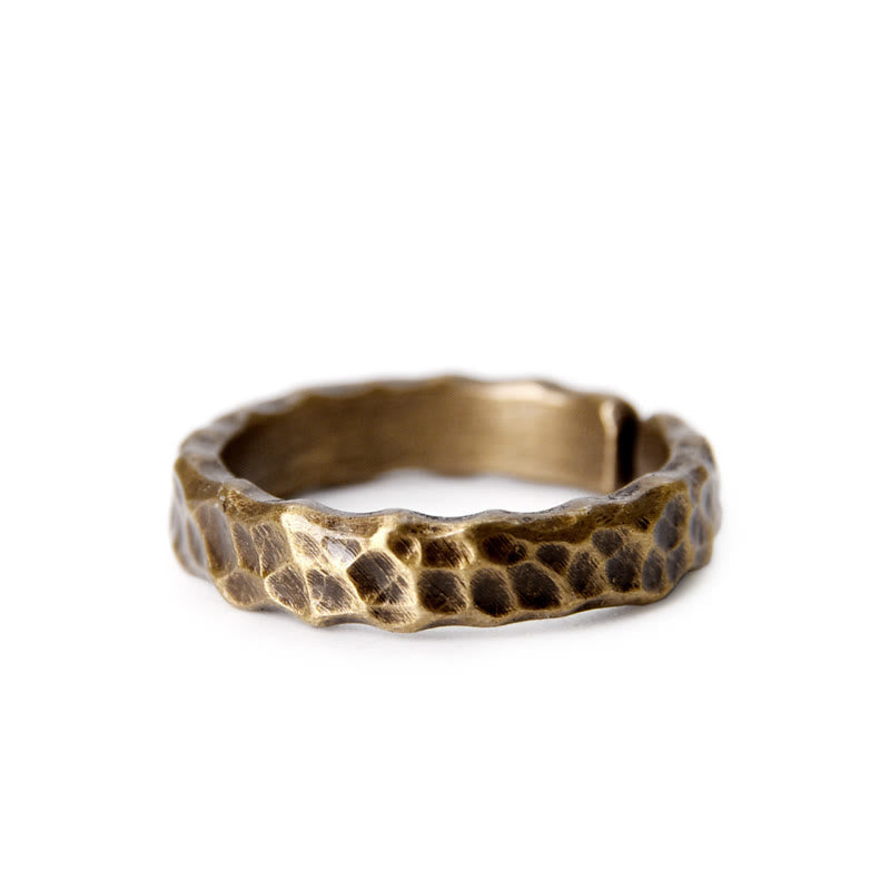 KarmaRipple's Tibetan Bump Texture Design Bronze Brass Fortune Ring p7