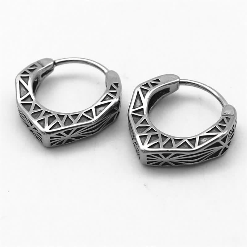 KarmaRipple's Viking Hoop Titanium Steel Balance Earrings p2
