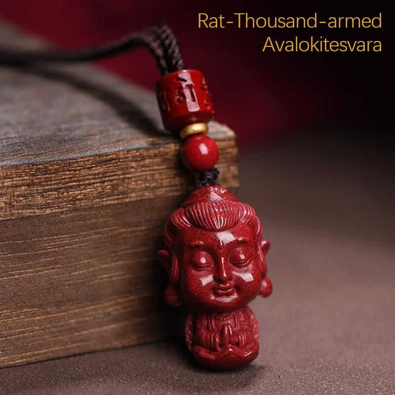 KarmaRipple's Chinese Zodiac Natal Buddha Authentic Cinnabar Amulet Keep Away Evil Spirits Pendant Necklace p30