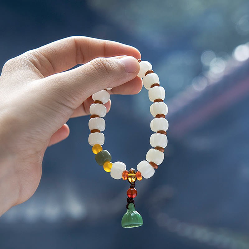 KarmaRipple's Authentic Bodhi Seed Red Agate Bodhi Calm Balance Engraved Pumpkin Bead Lotus Bracelet p11