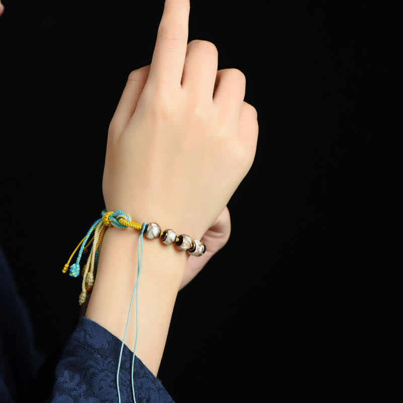 KarmaRipple's Handmade Multicolored Rope Liuli Glass Bead Fortune Woven Bracelet p8