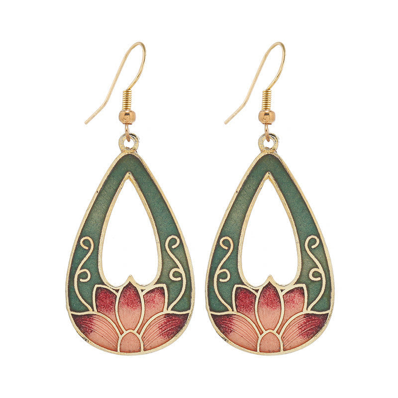 KarmaRipple's Lotus Butterfly Flower Alloy Bronze Enlightenment Drop Earrings p24