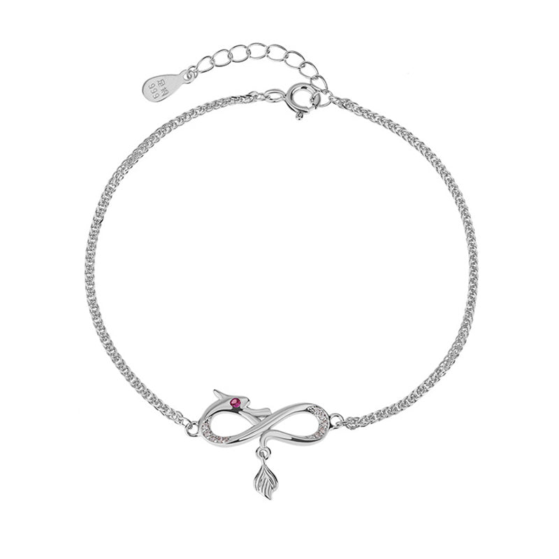 KarmaRipple's Year Of The Dragon 999 Sterling Silver Zircon Endless Weave Tail Talisman Fortune Protection Bracelet p9
