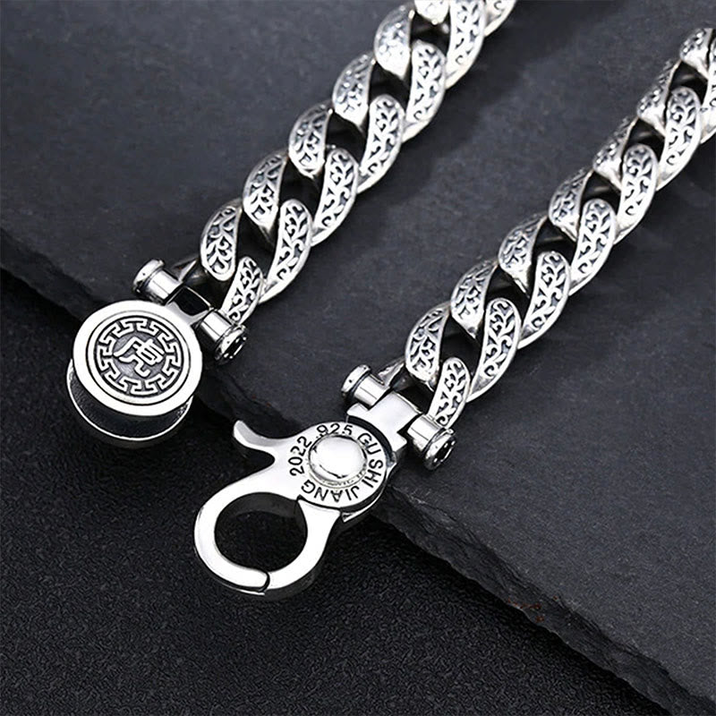 KarmaRipple's Tiger Tang Dynasty Flower Design Engraved Fortune Energy Bracelet p5