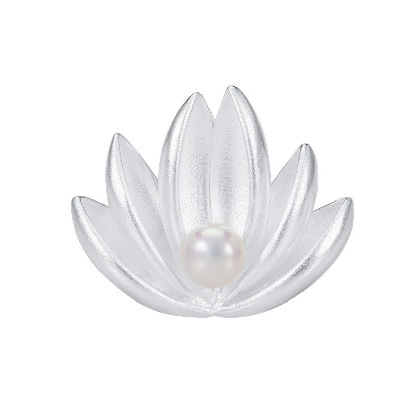 KarmaRipple's 925 Sterling Silver Lotus Flower Pearl New Beginning Brooch p9