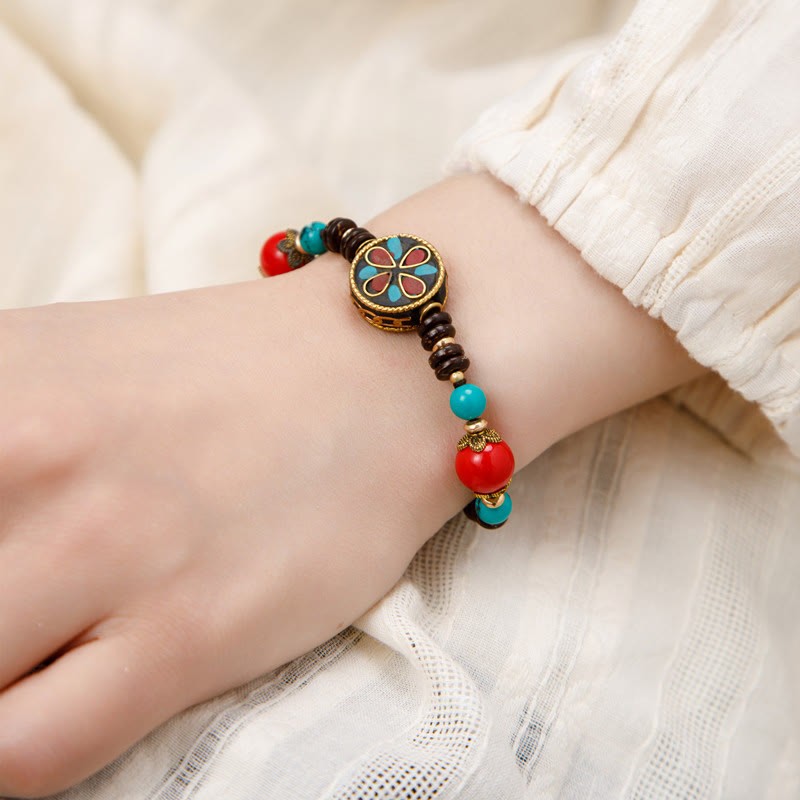 KarmaRipple's Tibetan Turquoise Om Mani Padme Hum Protection Strength Bracelet p20