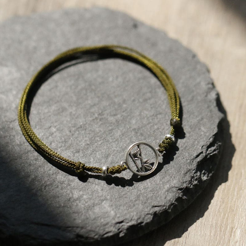 KarmaRipple's 925 Sterling Silver Bamboo Fortune String Bracelet p3