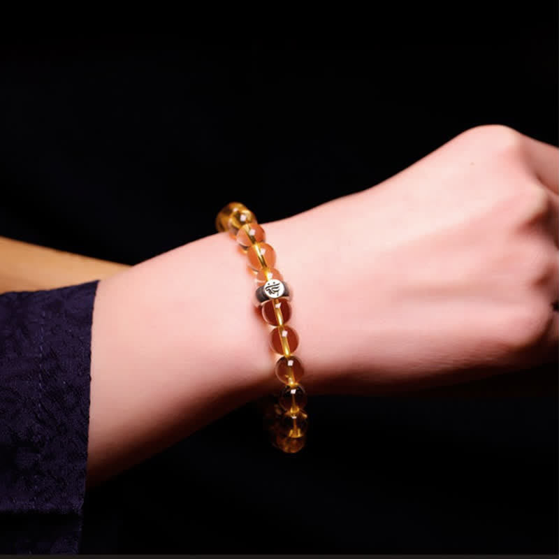 KarmaRipple's 925 Sterling Silver Chinese Zodiac Natal Buddha Citrine Protection Bracelet p3