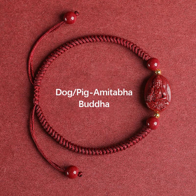 KarmaRipple's Chinese Zodiac Natal Buddha Cinnabar Keep Away Evil Spirits Rope Bracelet p8