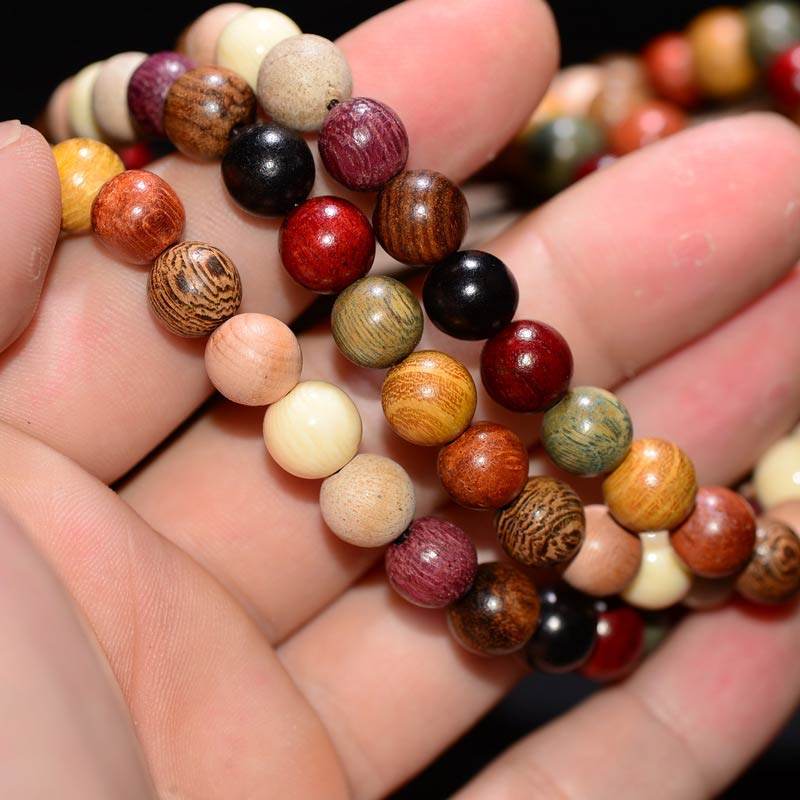KarmaRipple's 108 Beadwork Wenge Wood Mala Blessing Meditation Bracelet p3