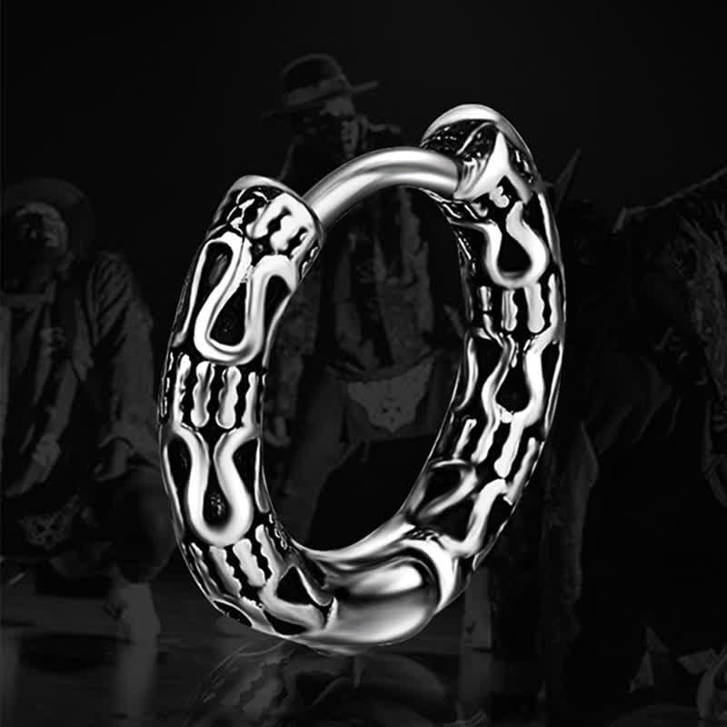 KarmaRipple's Retro Pattern Titanium Steel Balance Earrings p8