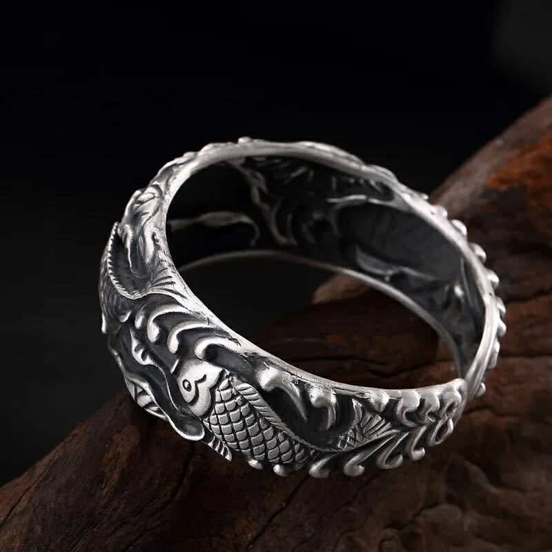 KarmaRipple's Koi Fish Lotus Fortune Wealth Bracelet Bangle p3