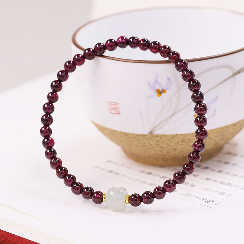 KarmaRipple's Authentic Garnet Jade Bead Purification Bracelet p3