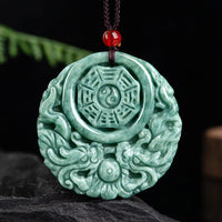 KarmaRipple's Dragon Jade Yin Yang Balance Pendant String Necklace