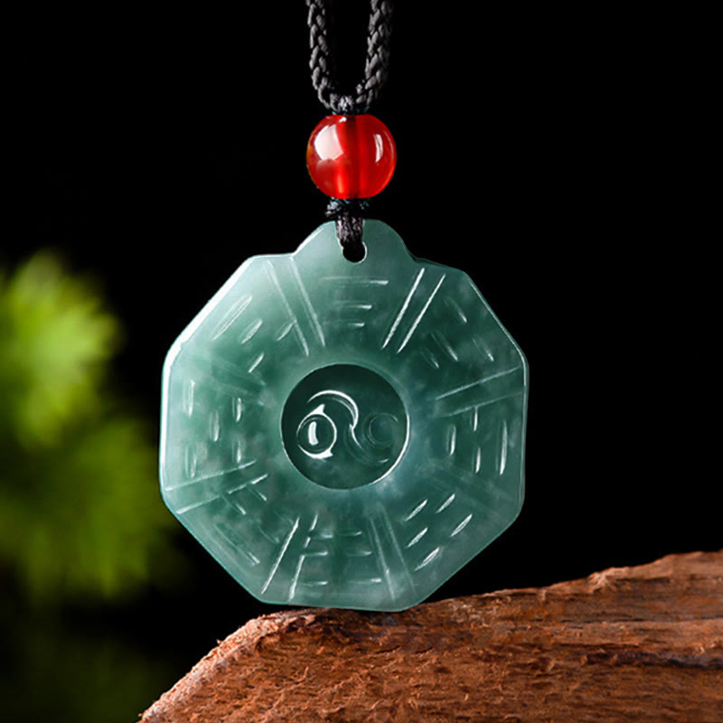 KarmaRipple's Authentic Jade FengShui Bagua Yin Yang Prosperity Pendant Necklace p4